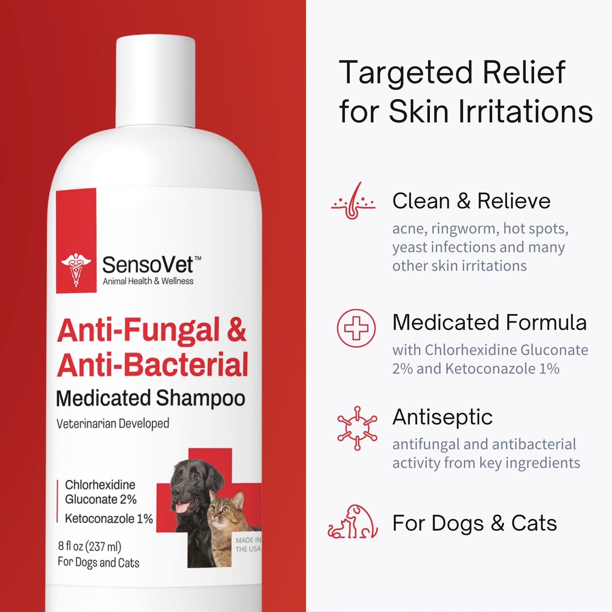 Anti-Fungal & Anti-Bacterial Shampoo for Dogs & Cats - 8oz - Pup List