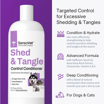 Shed & Tangle Control Conditioner for Dogs & Cats - 12oz