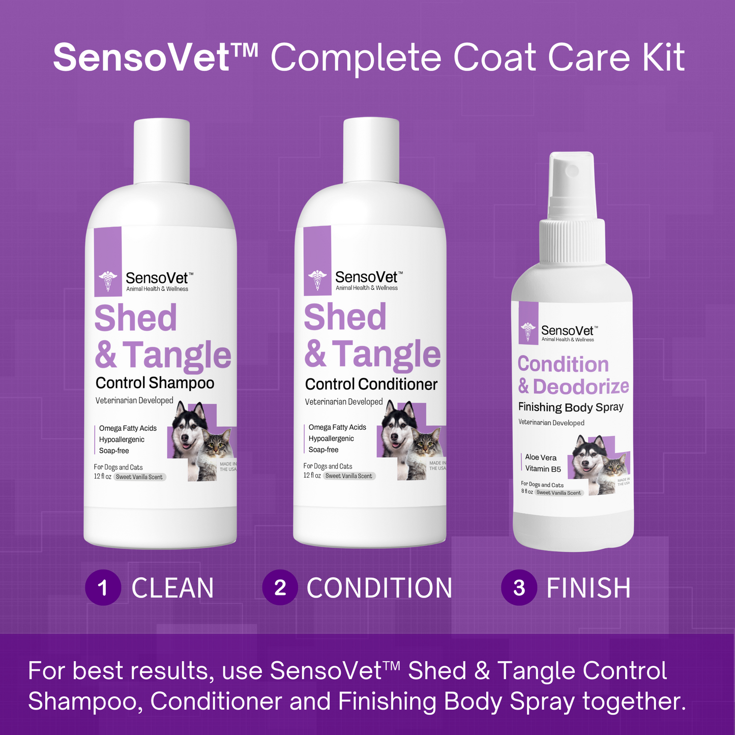 Shed & Tangle Control Conditioner for Dogs & Cats - 12oz