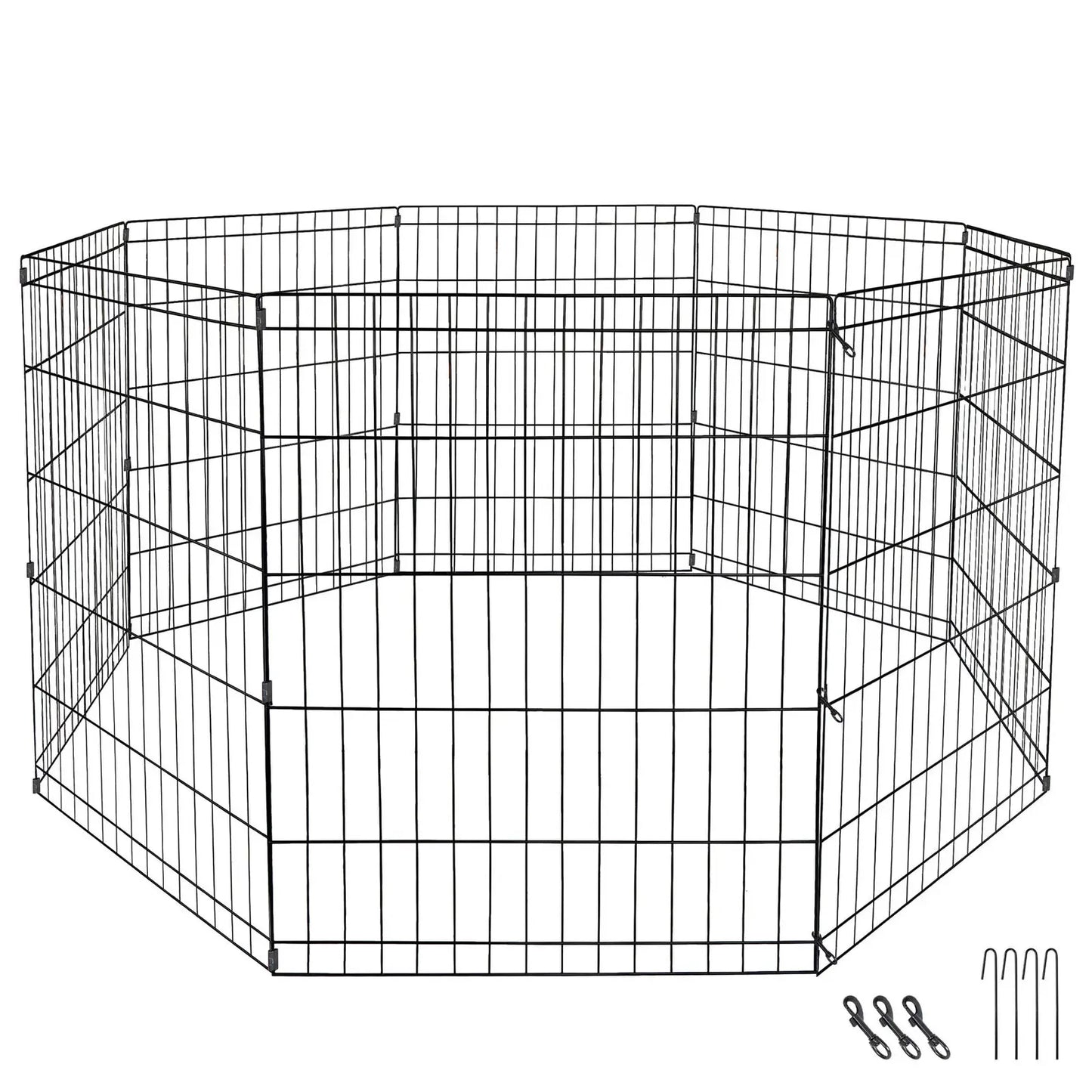 24" Dog Playpen Crate 8 Panel Fence Pet Play Pen Exercise Puppy Kennel Cage Yard - Pup List