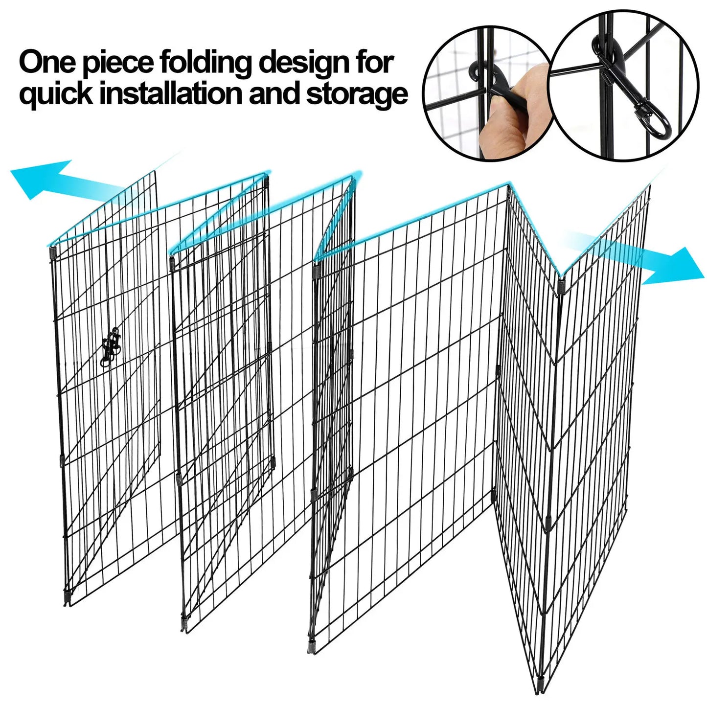 24" Dog Playpen Crate 8 Panel Fence Pet Play Pen Exercise Puppy Kennel Cage Yard - Pup List