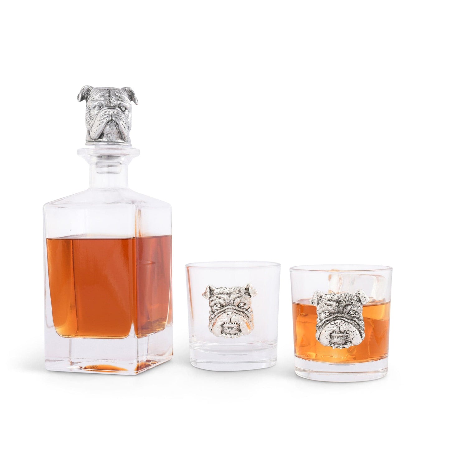 Bulldog Decanter Set with Glasses