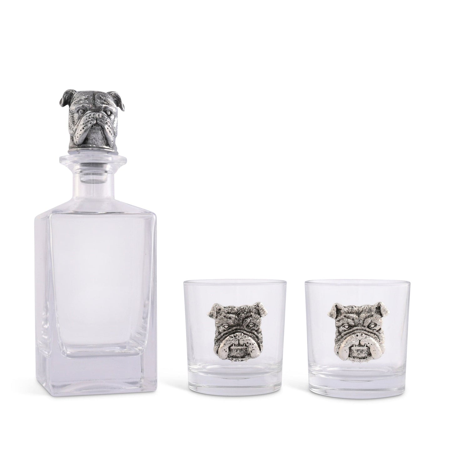 Bulldog Decanter Set with Glasses