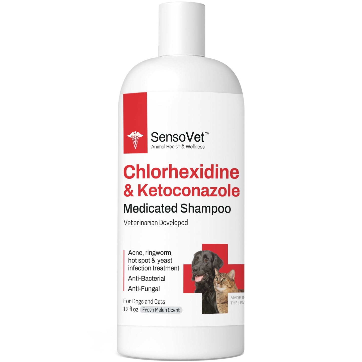 Chlorhexidine Ketoconazole Shampoo for Dogs & Cats - 12oz