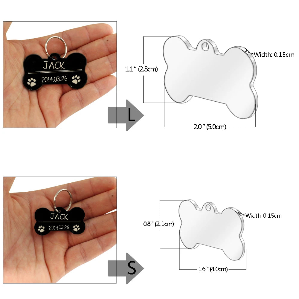 Engraved Personalized Stainless Steel Dog Tag - Pup List