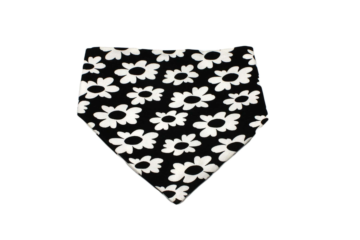 Black & White Flower/ Checkerboard Reversible Bandana