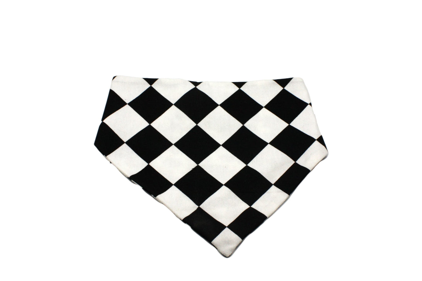 Black & White Flower/ Checkerboard Reversible Bandana