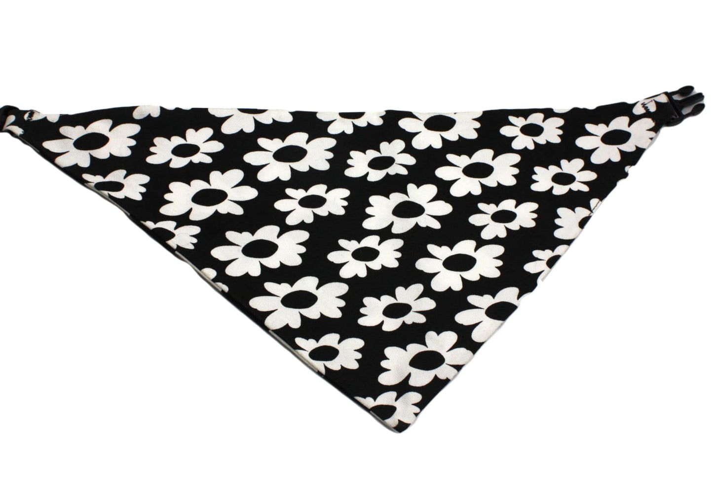 Black & White Flower/ Checkerboard Reversible Bandana