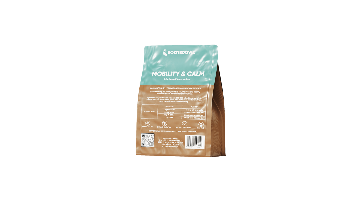 Mobility & Calm  CBD + CBG Freeze-Dried Bites for Dogs - Fish Protein - 30 Count - Pup List