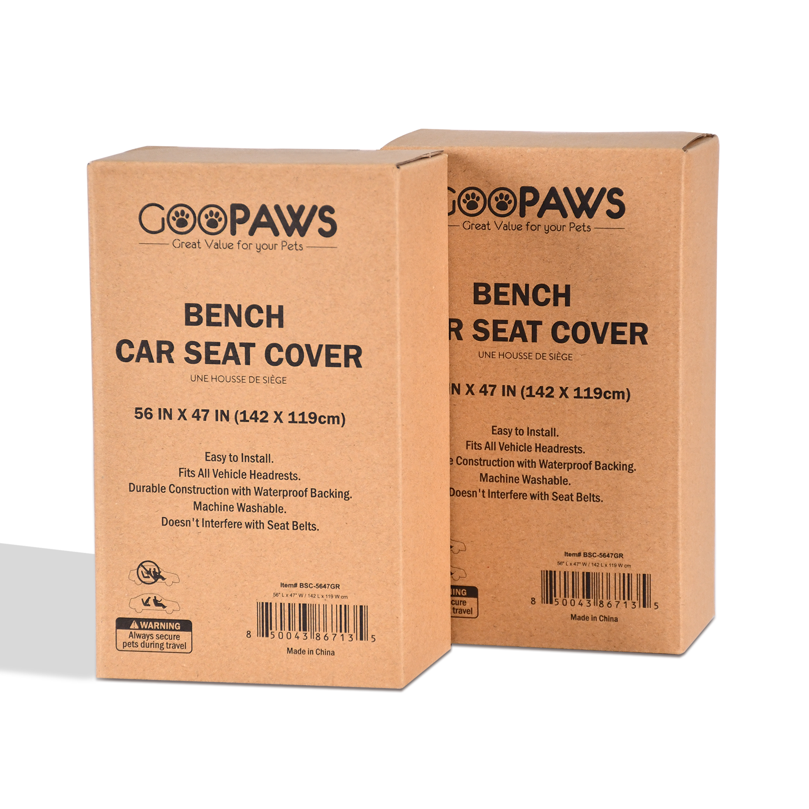 GOOPAWS Scratchproof Bench Car Seat Cover - Pup List